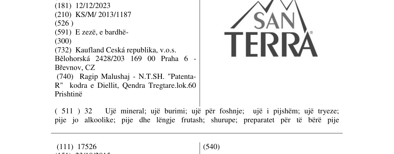 Zëri i markës SAN TERRA në buletin