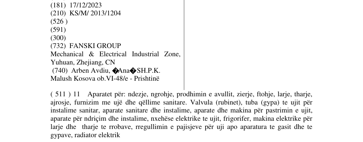 Zëri i markës Fanski në buletin