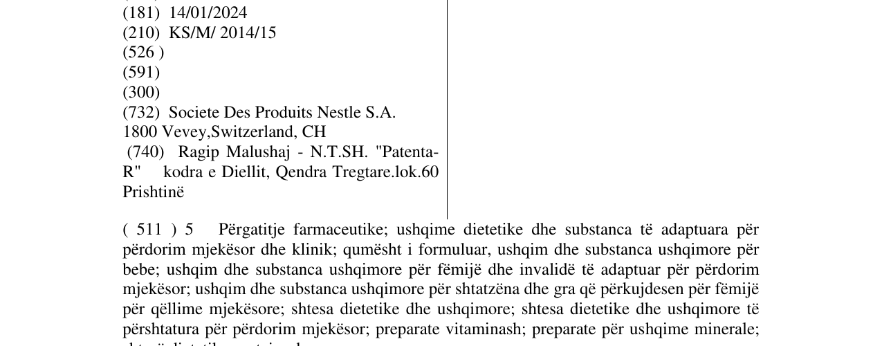 Zëri i markës MERITENE në buletin