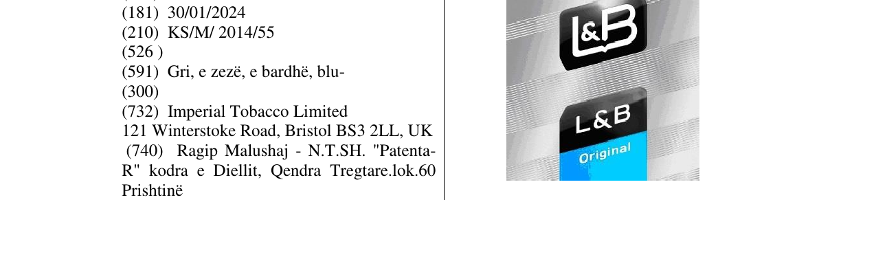 Zëri i markës L&B Orginal në buletin