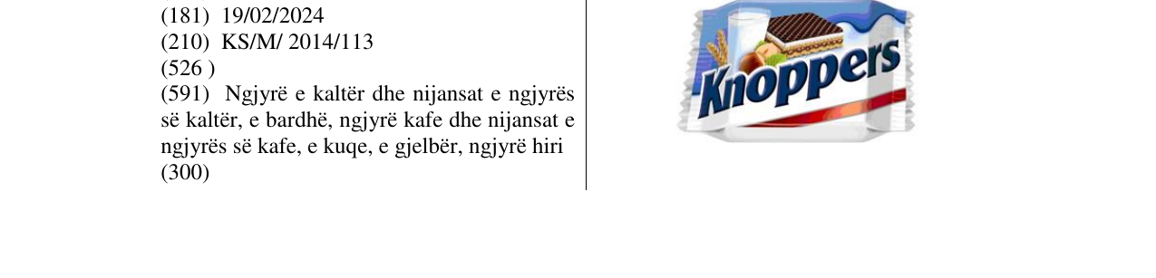 Zëri i markës Knoppers në buletin
