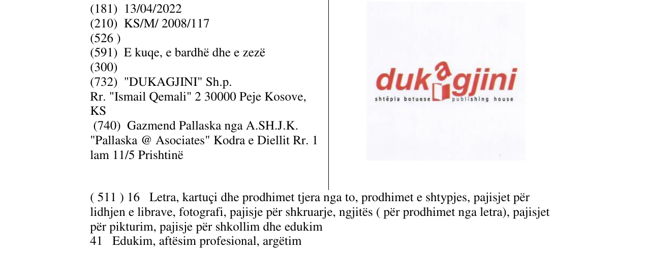 Zëri i markës DUKAGJINI në buletin