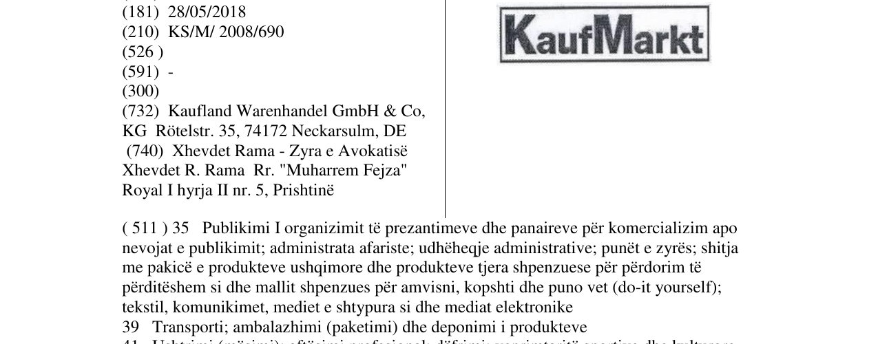 Zëri i markës KaufMarkt në buletin