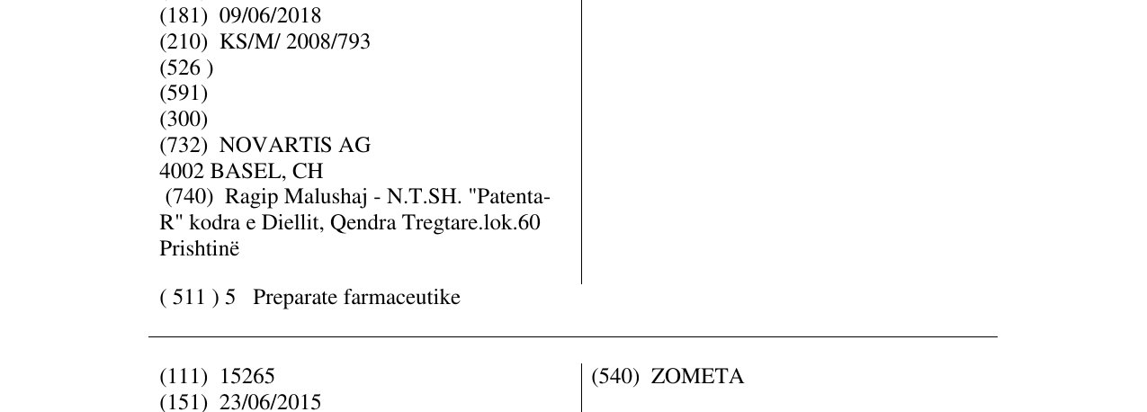 Zëri i markës SEBIVO në buletin