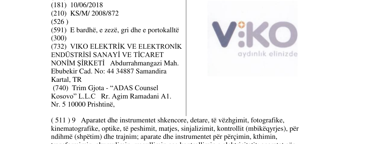 Zëri i markës VIKO në buletin
