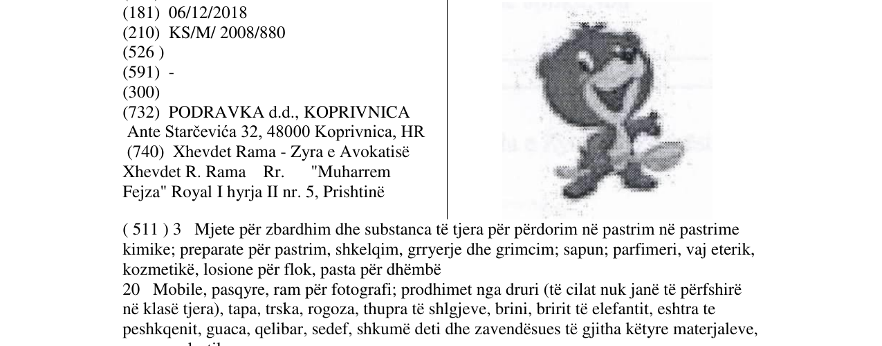 Zëri i markës Markë figurative në buletin