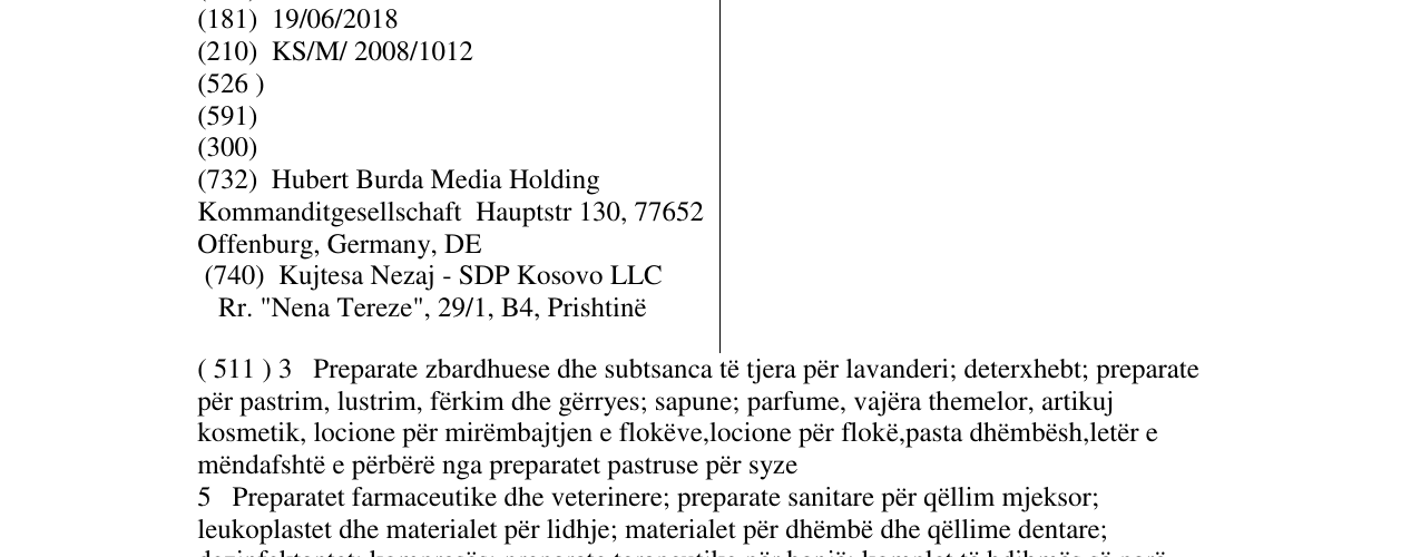 Zëri i markës BURDA në buletin
