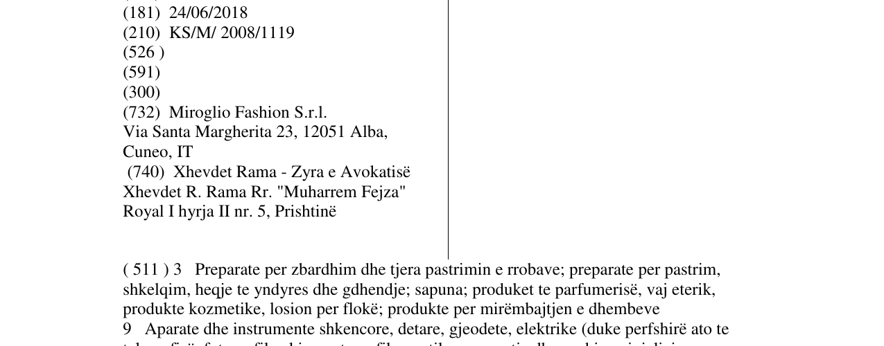 Zëri i markës ELENA MIRO' në buletin