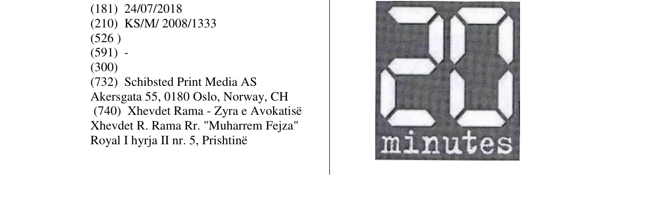 Zëri i markës 20 MINUTES-FIG. në buletin