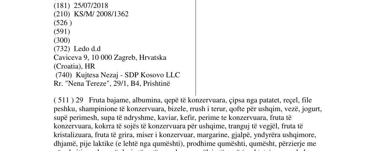 Zëri i markës GRANDISSIMO në buletin