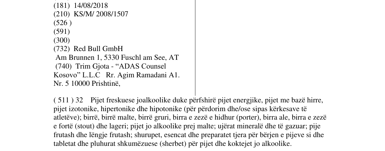Zëri i markës TAURUS në buletin