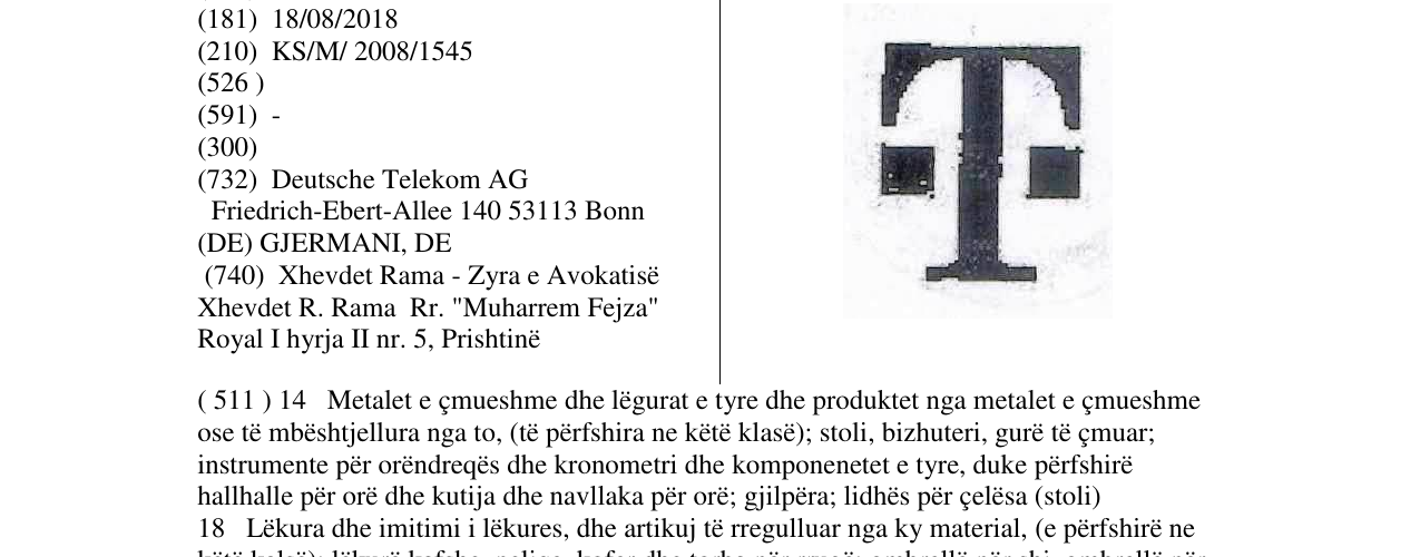 Zëri i markës .T.- LOGO (FUR SPONSORING) në buletin