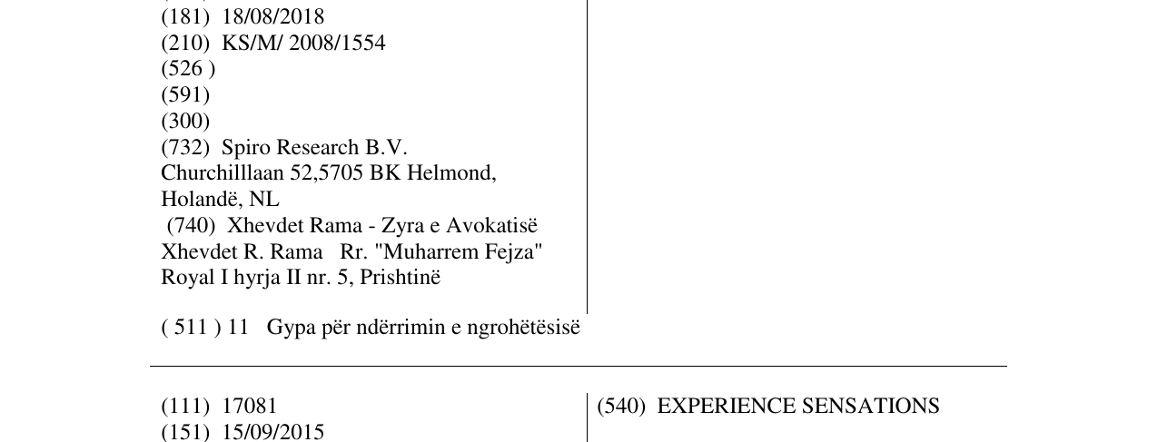 Zëri i markës SPIROTUBE në buletin