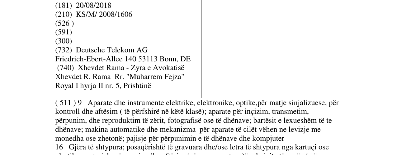 Zëri i markës Magenta në buletin