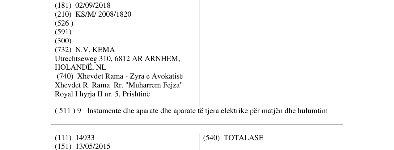 Zëri i markës KEMA në buletin