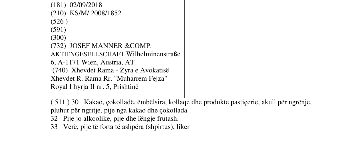 Zëri i markës MANNER në buletin