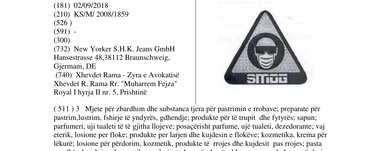 Zëri i markës SMOG në buletin
