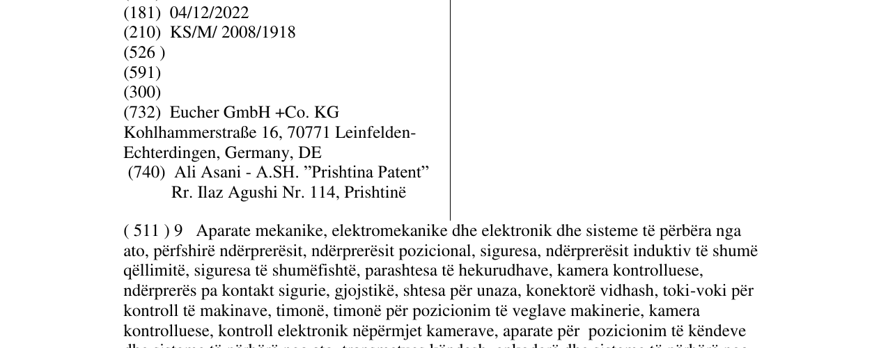 Zëri i markës EUCHNER në buletin