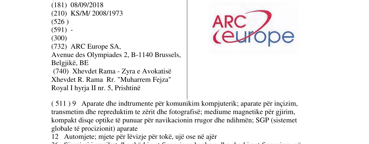 Zëri i markës ARC europe në buletin
