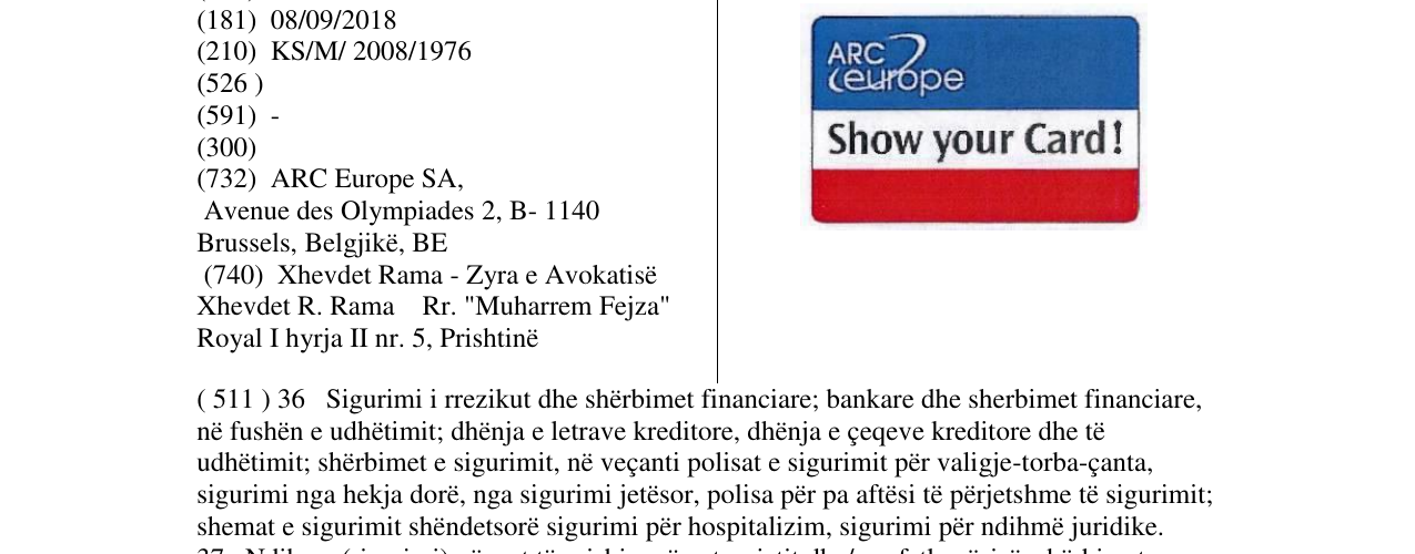 Zëri i markës ARC europe Show your Card! në buletin