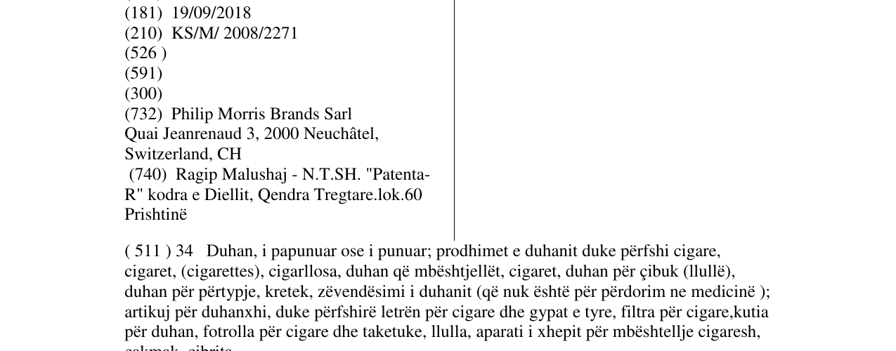 Zëri i markës GOLD EDGE në buletin