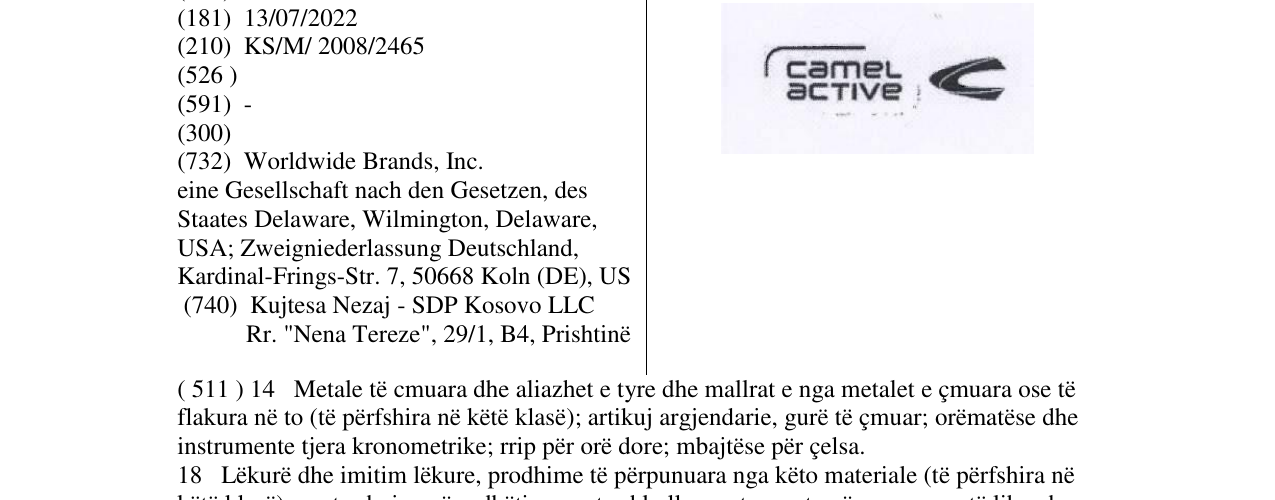Zëri i markës camel active në buletin