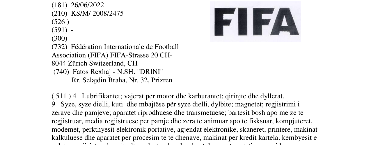 Zëri i markës FIFA në buletin