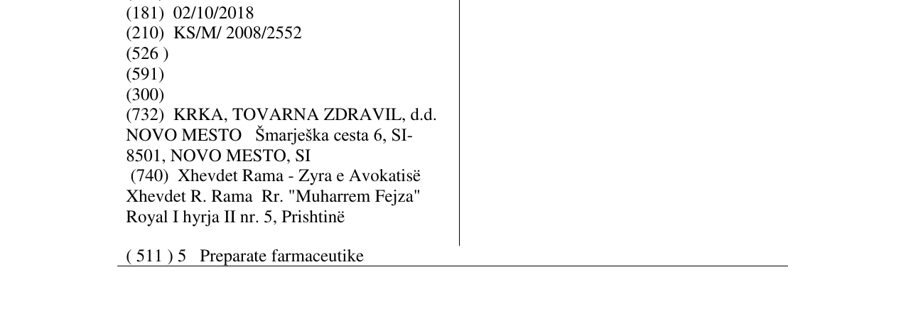 Zëri i markës ROLPRYNA në buletin