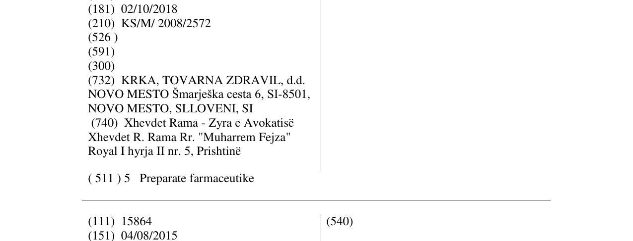 Zëri i markës VIZARSIN në buletin