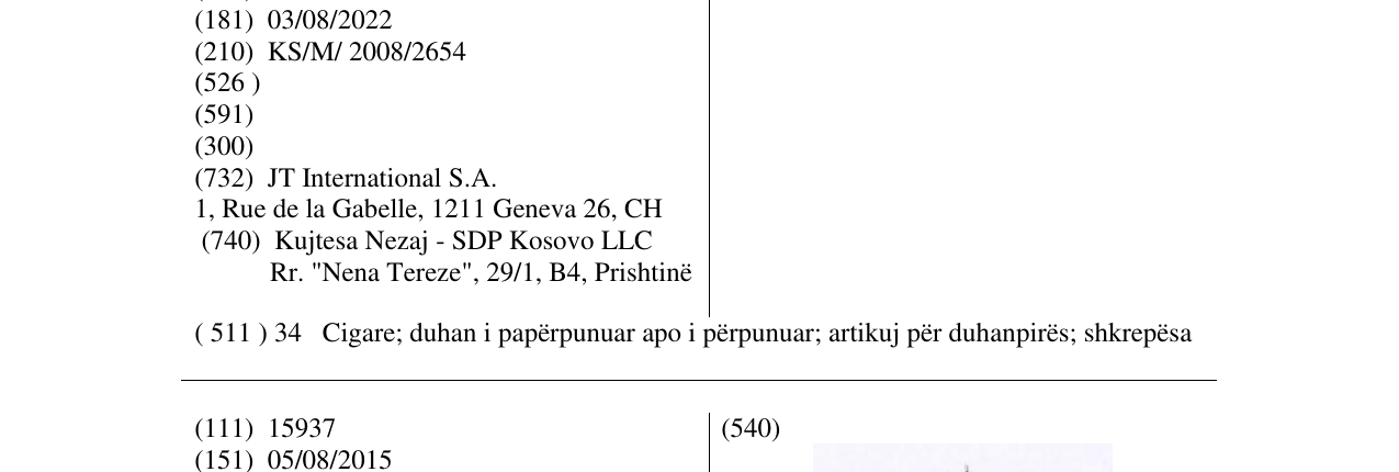 Zëri i markës DICKENS & GRANT në buletin