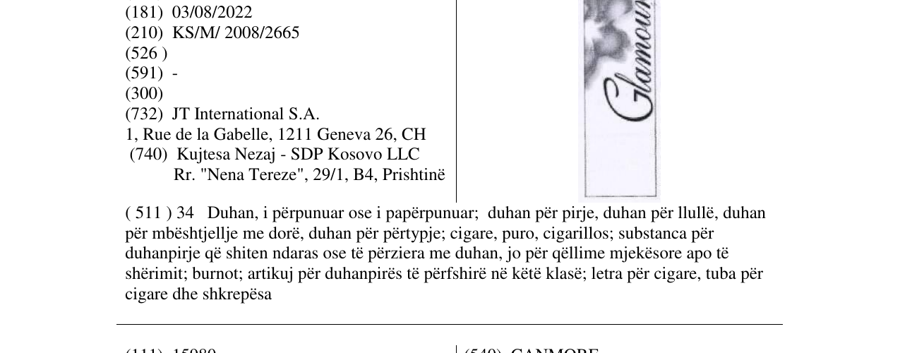 Zëri i markës Glamour në buletin