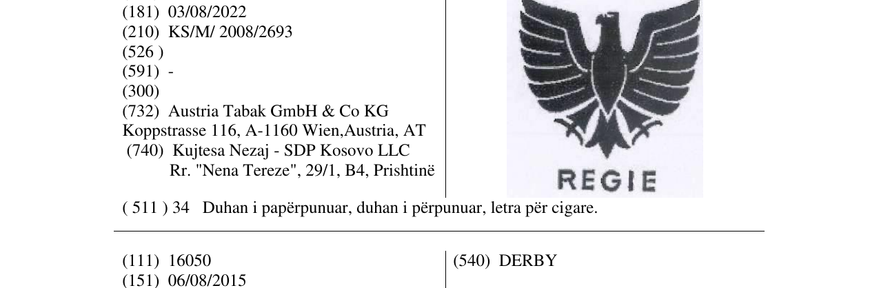 Zëri i markës REGIE në buletin