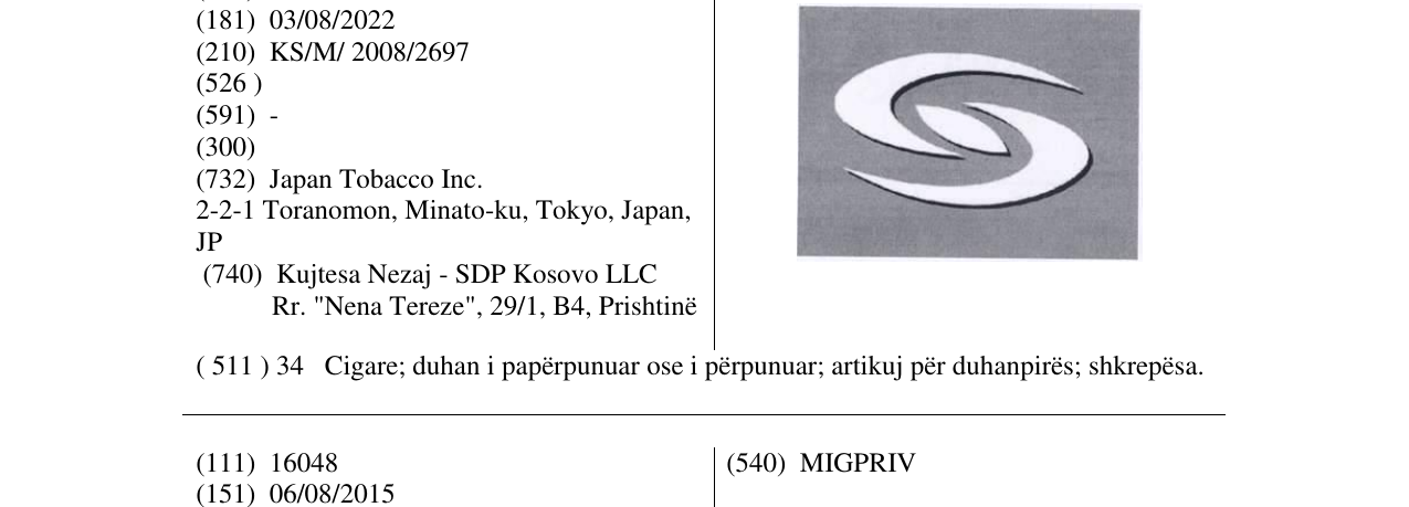 Zëri i markës Markë figurative në buletin