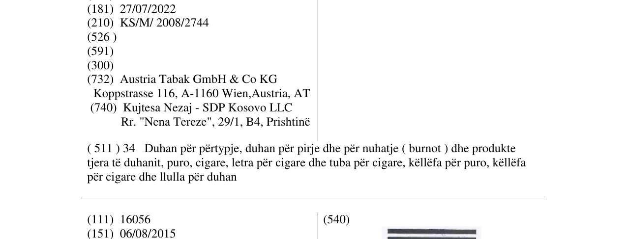 Zëri i markës JONNY në buletin