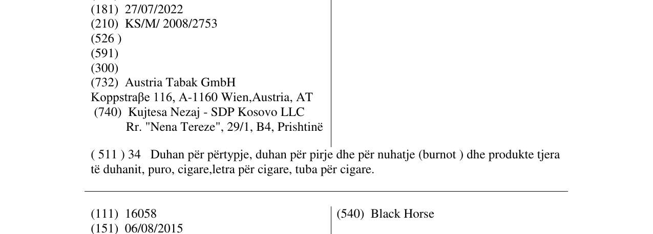 Zëri i markës AUSTRIAREGIE në buletin