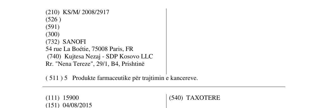 Zëri i markës ELOXATIN në buletin
