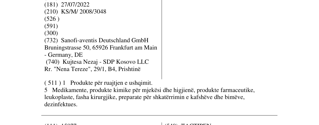 Zëri i markës DAONIL në buletin