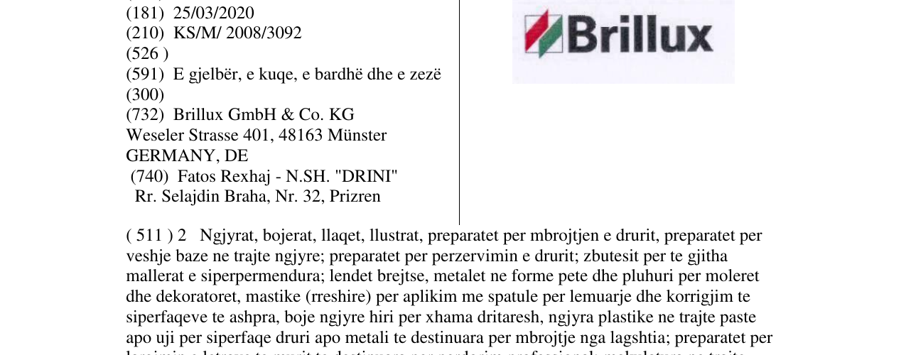 Zëri i markës Markë figurative në buletin