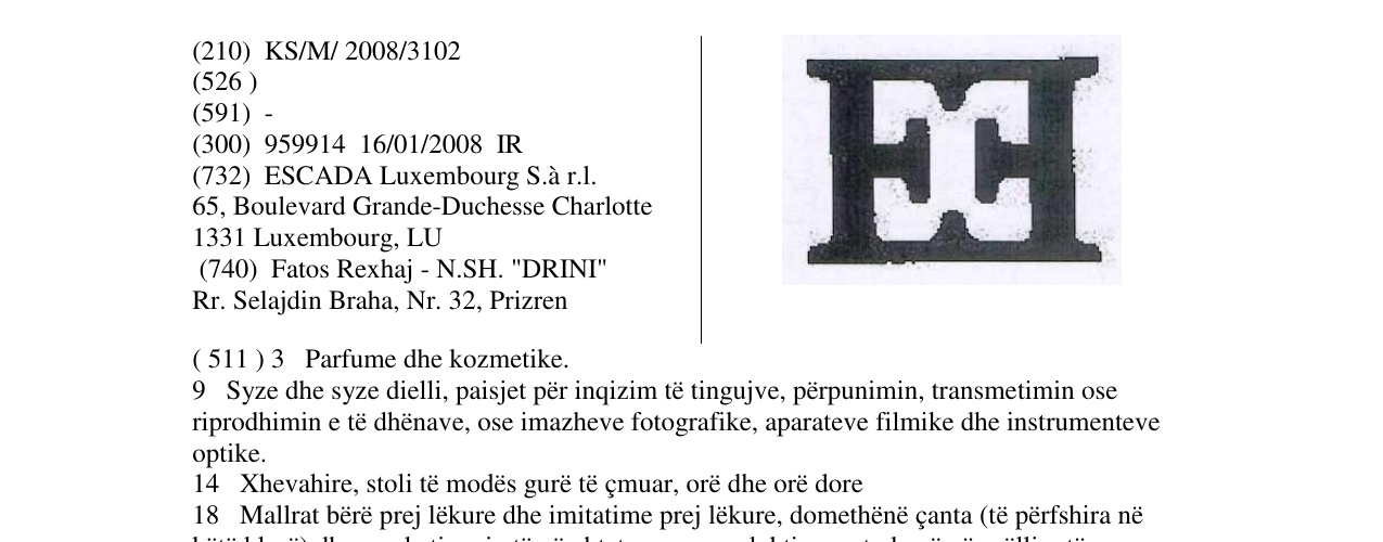 Zëri i markës Markë figurative në buletin
