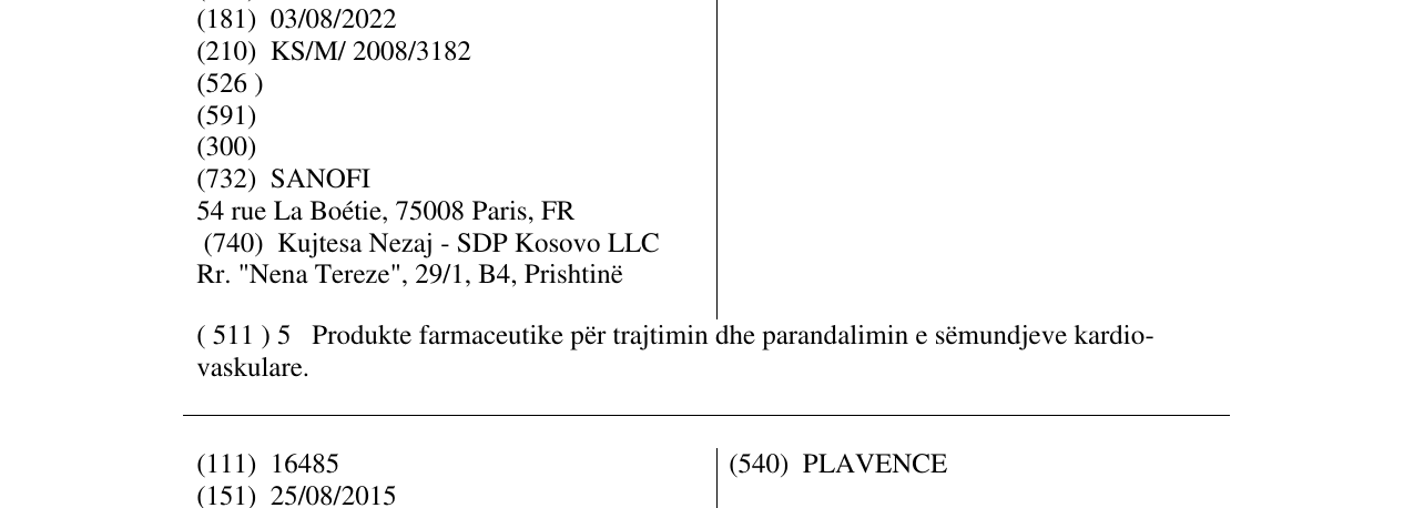 Zëri i markës IKEPTOA në buletin