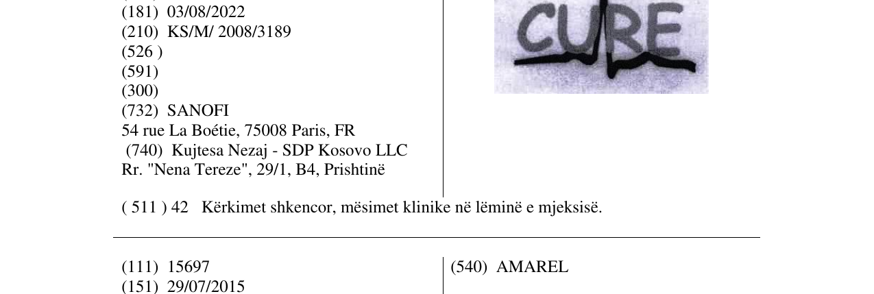 Zëri i markës CURE në buletin