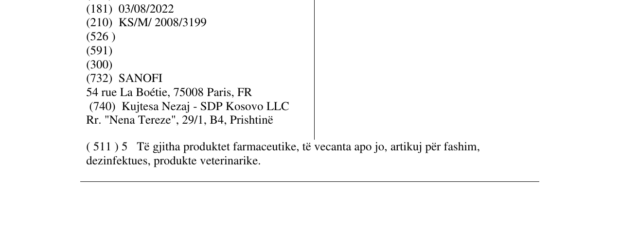 Zëri i markës SPASMA VERINE në buletin