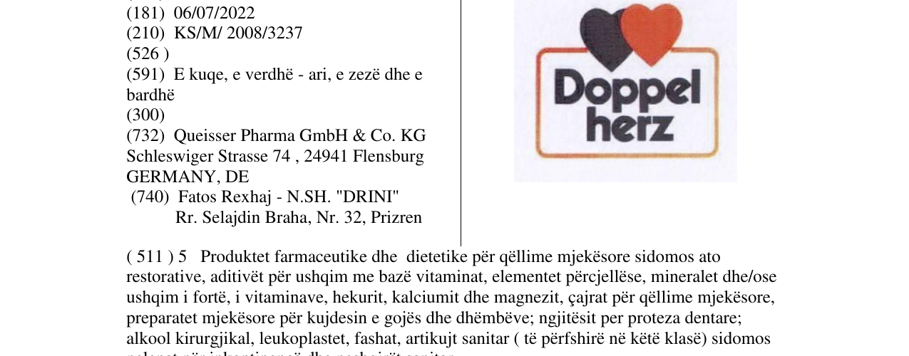 Zëri i markës Doppel herz në buletin