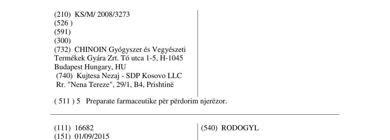 Zëri i markës HIPOTHIAZID në buletin