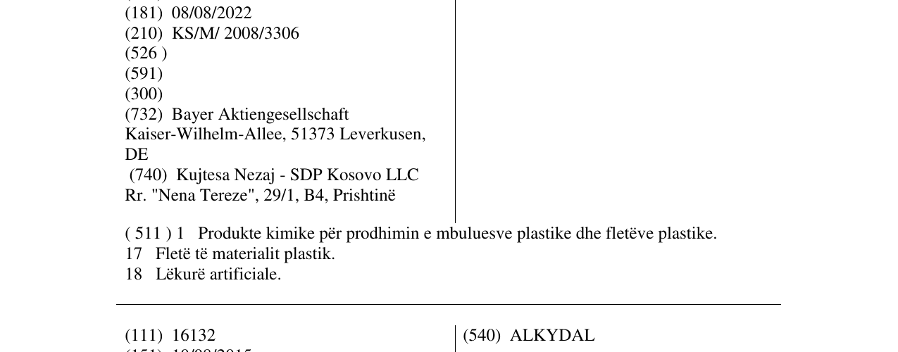 Zëri i markës Desmoderm në buletin