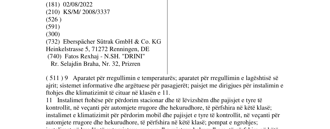 Zëri i markës SÜTRAK në buletin