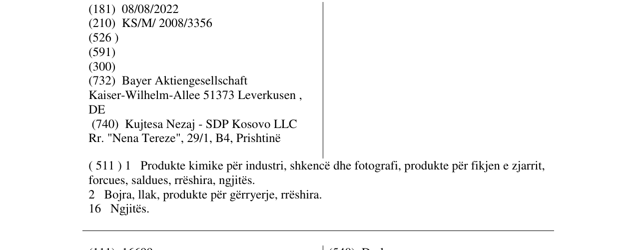 Zëri i markës Desmorapid në buletin