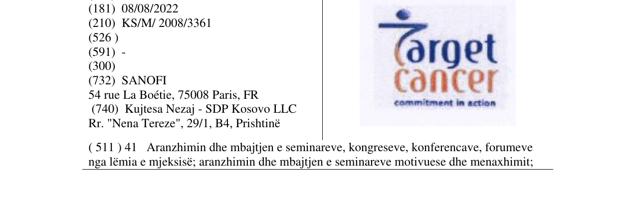 Zëri i markës Target cancer në buletin