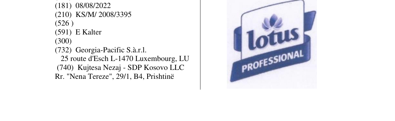 Zëri i markës lotus PROFESSIONAL në buletin