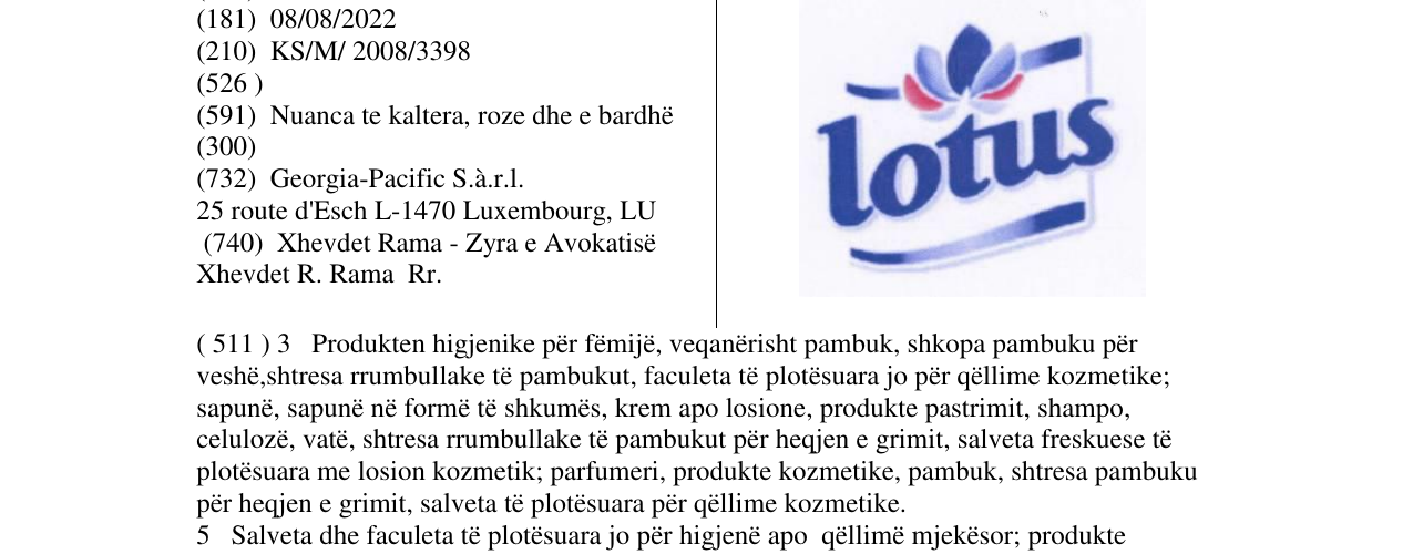 Zëri i markës lotus në buletin